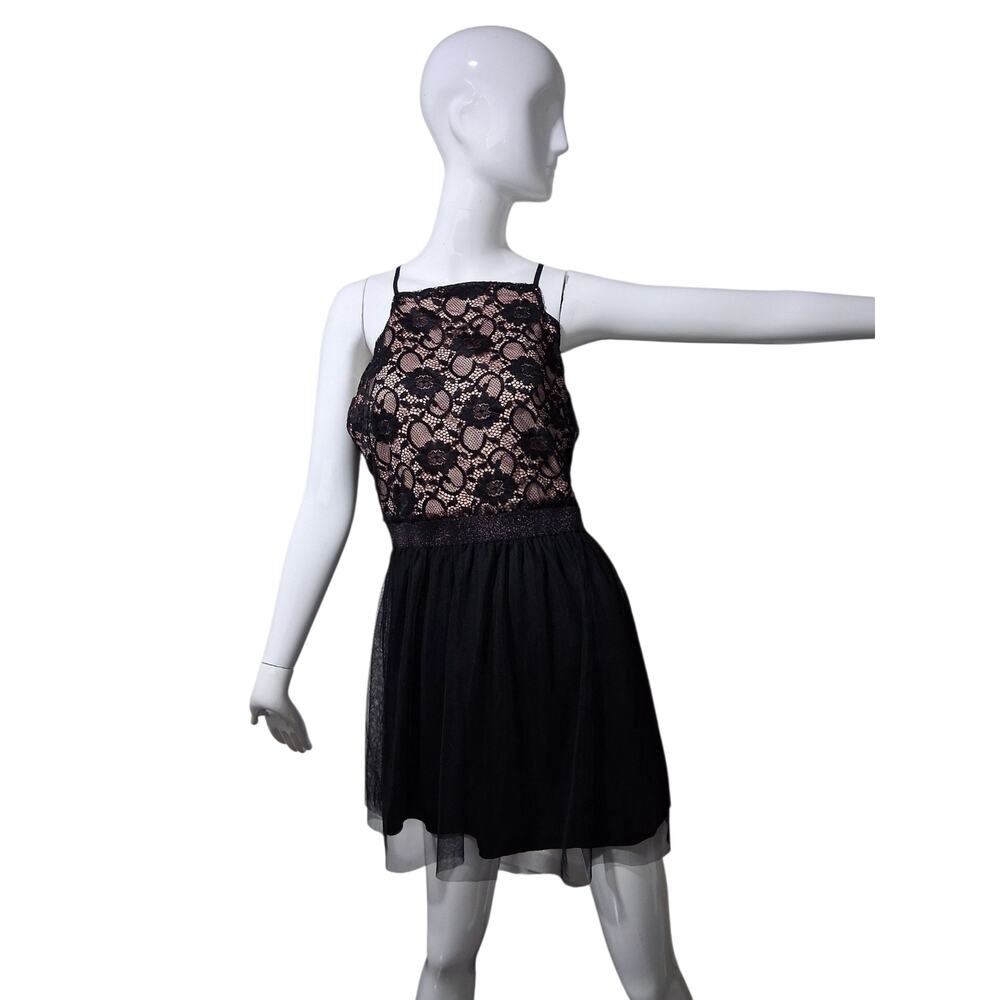 Speechless Whimsigoth Junior XL Blk Lace‎ Tulle Fairygoth Witchy Party Dress